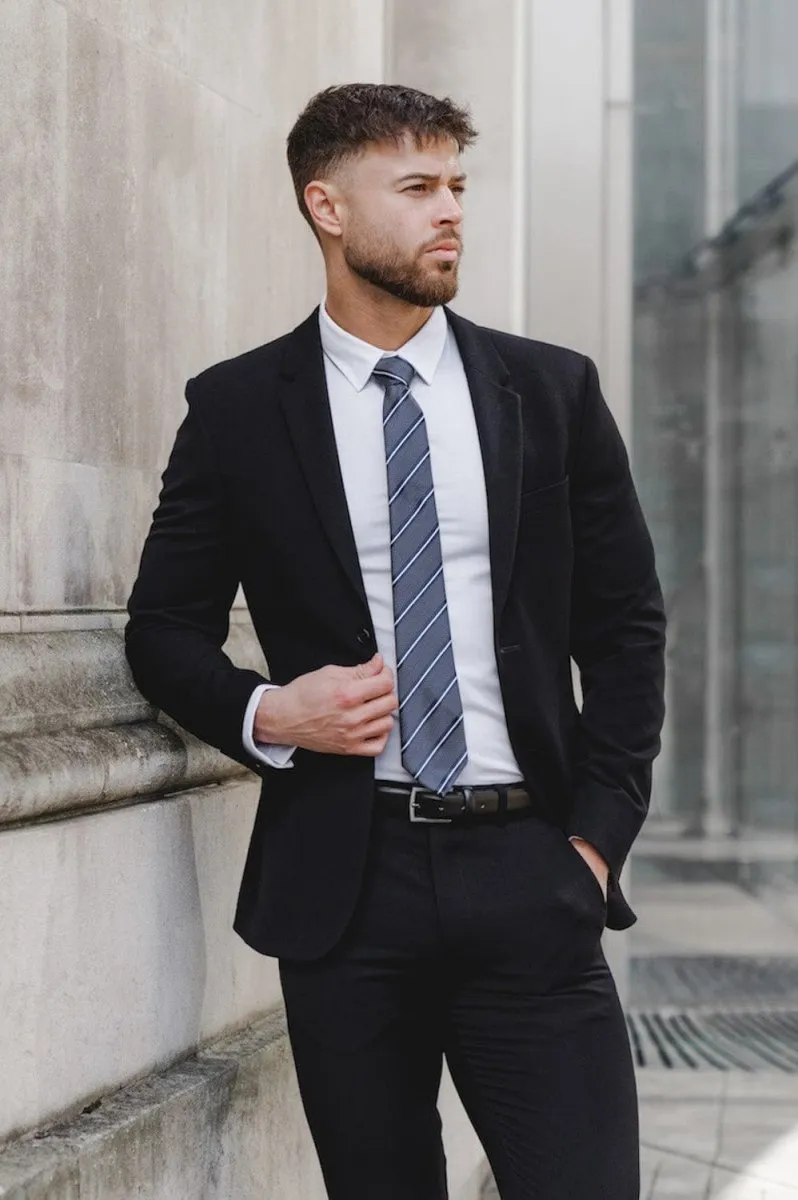True Athletic Fit Suit Jacket in Black