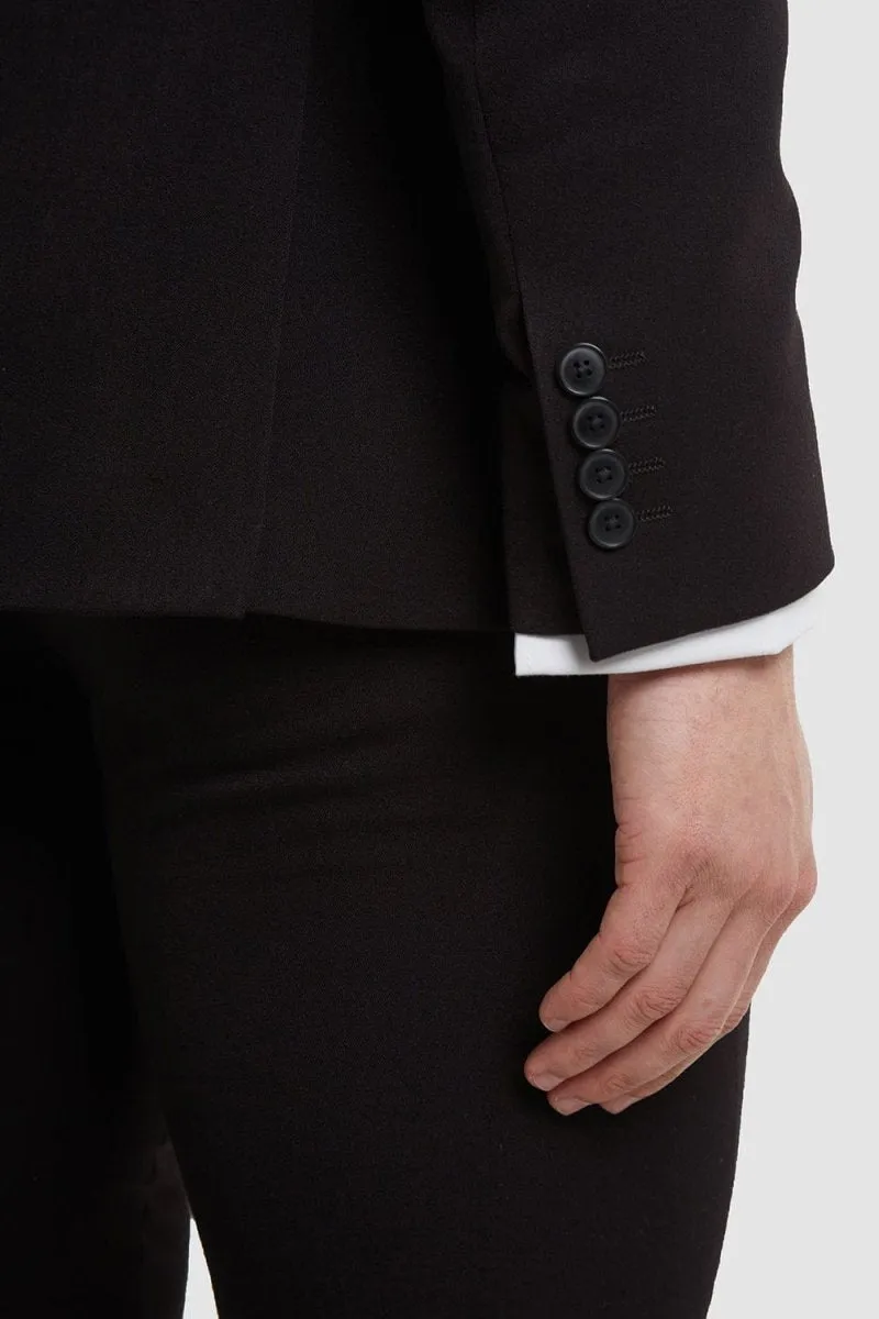 True Athletic Fit Suit Jacket in Black