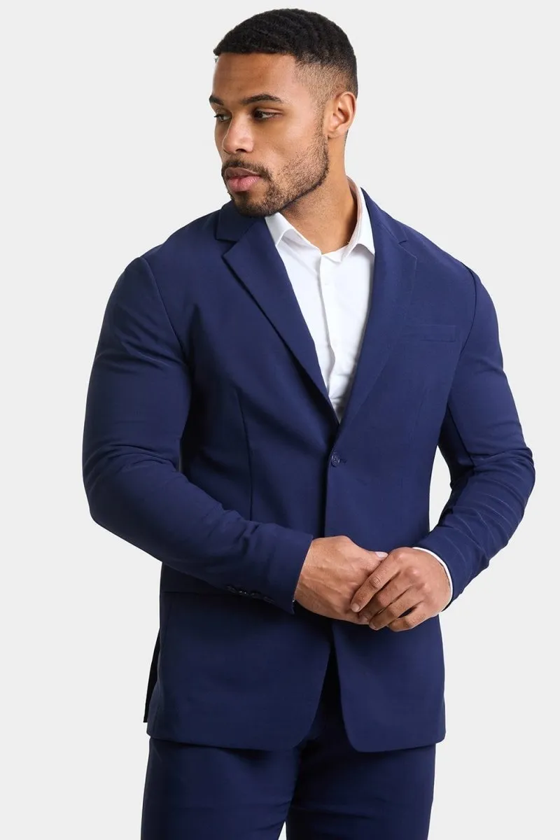 True Athletic Fit Tech Suit Jacket in Navy
