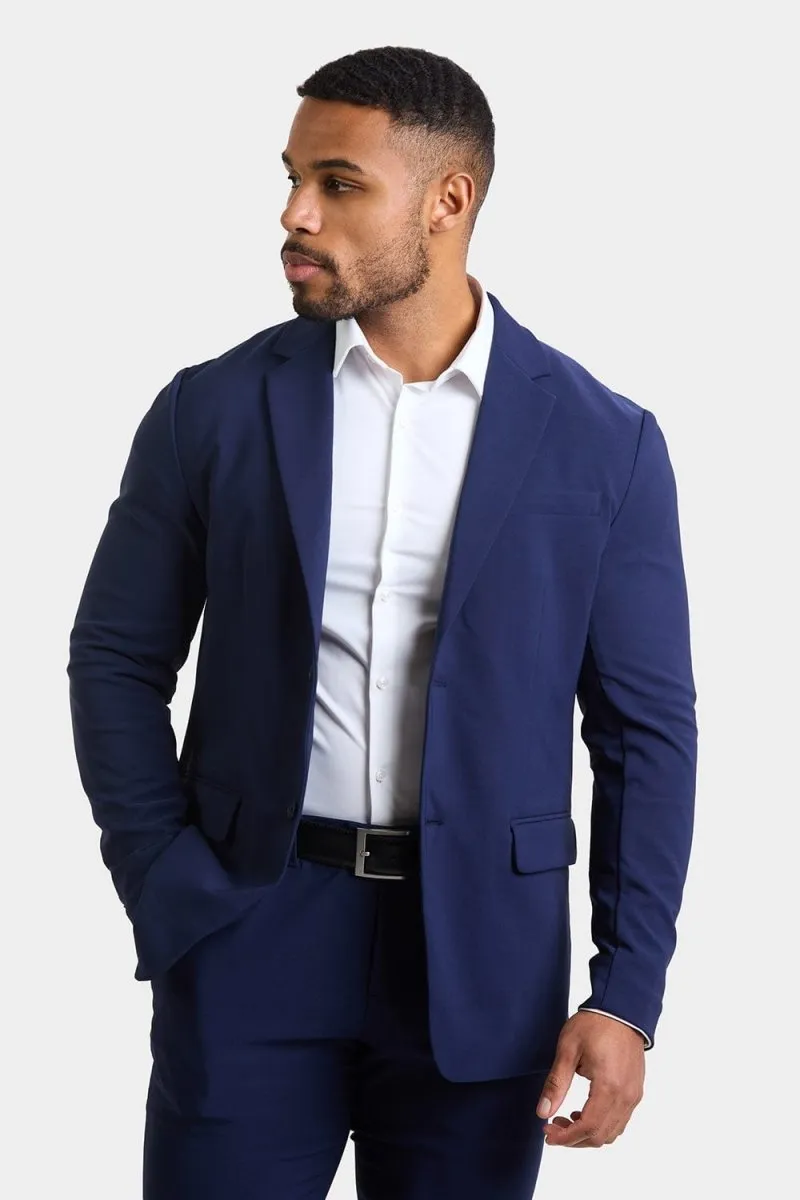 True Athletic Fit Tech Suit Jacket in Navy
