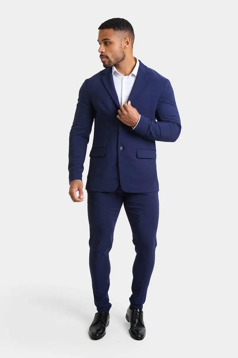 True Athletic Fit Tech Suit Jacket in Navy