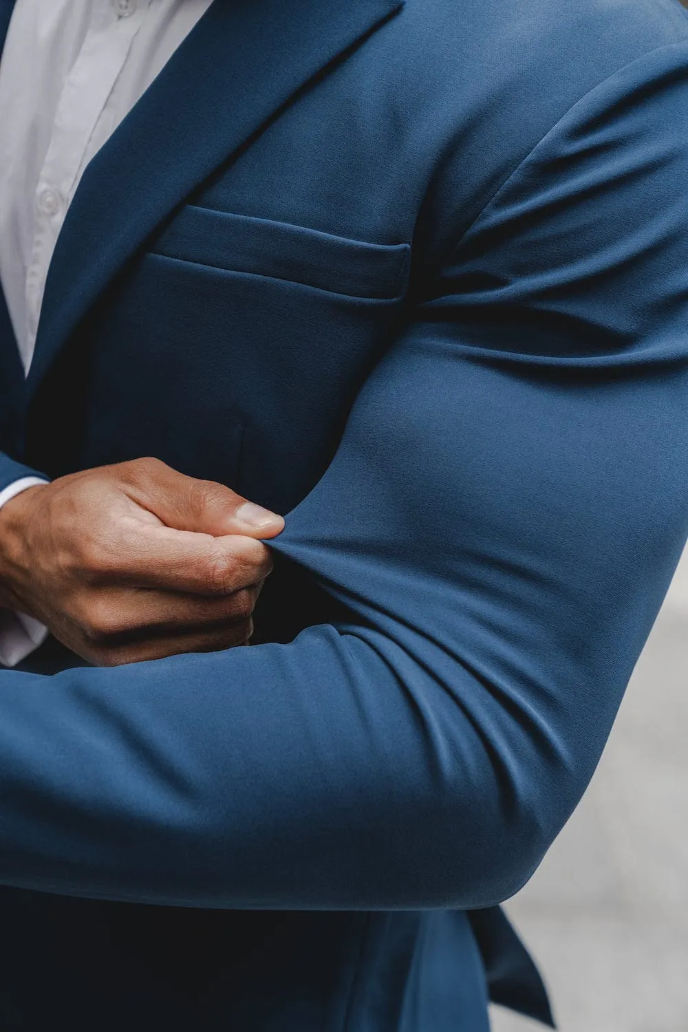 True Muscle Fit Tech Suit Jacket In Navy