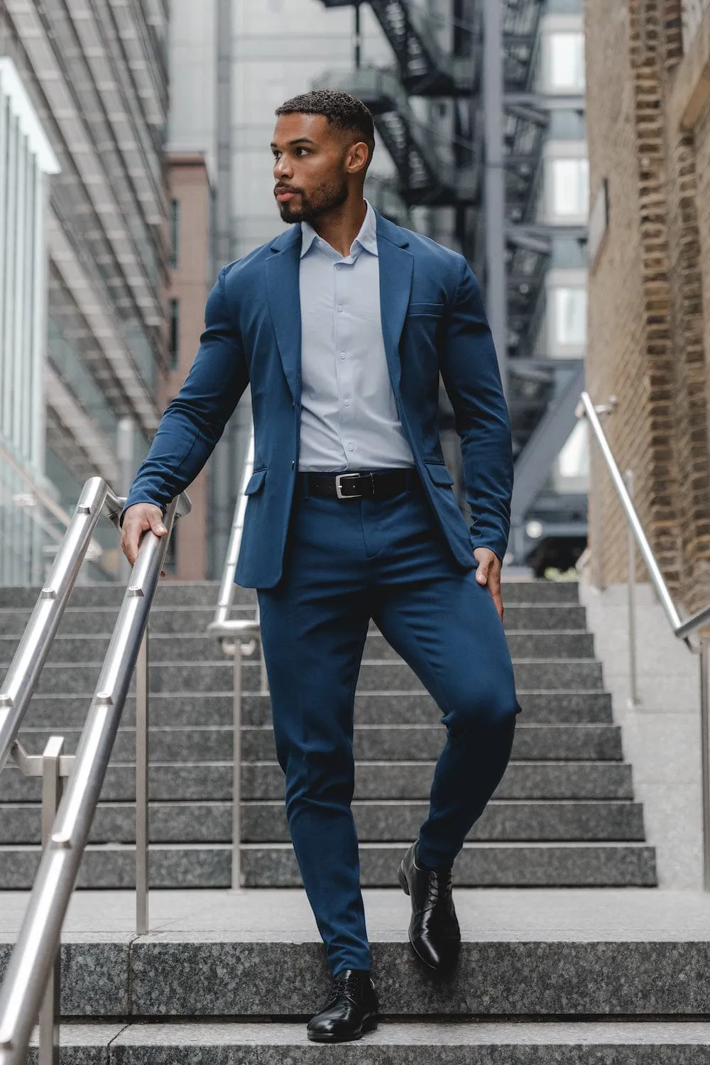 True Muscle Fit Tech Suit Jacket In Navy