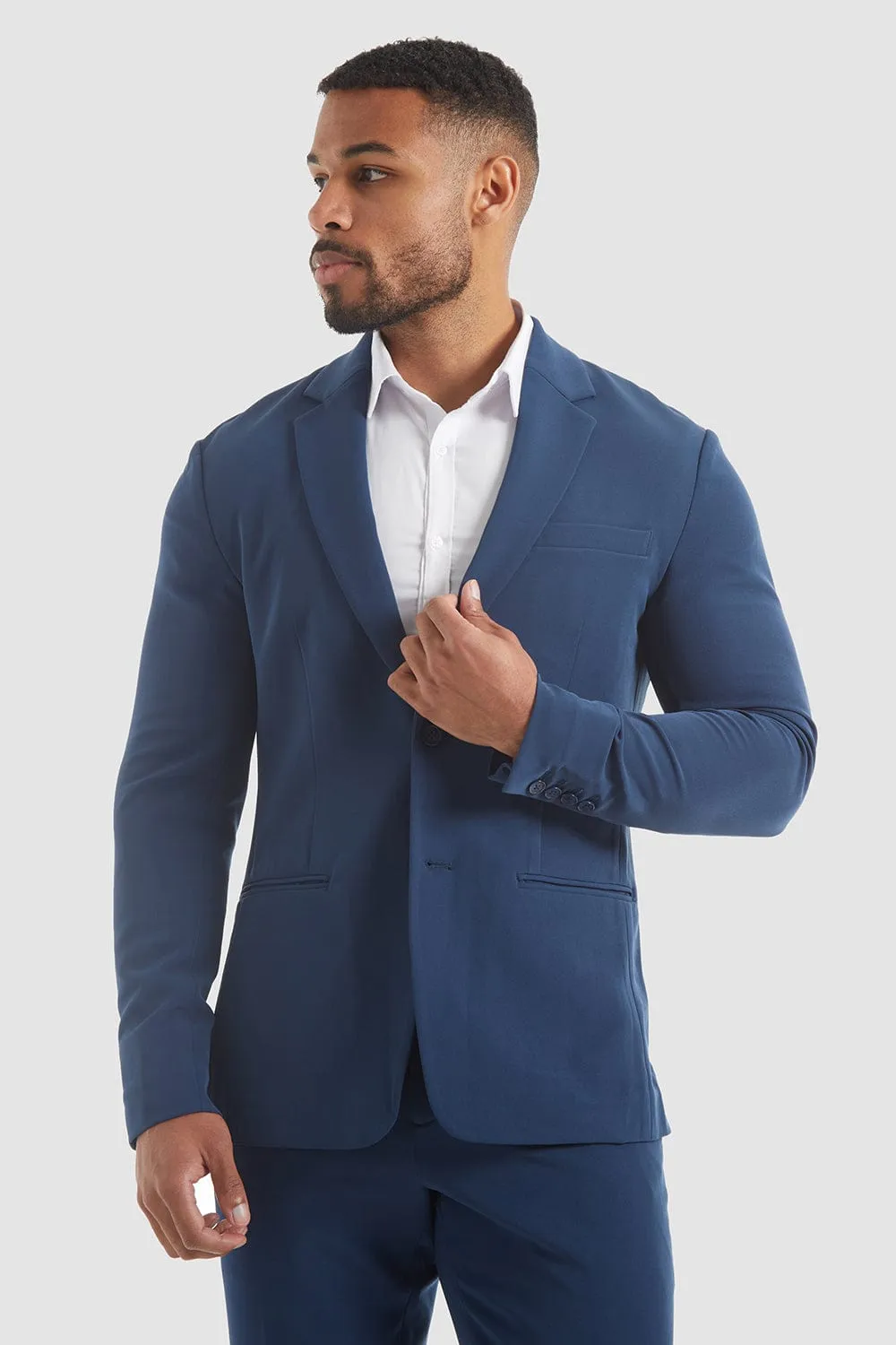 True Muscle Fit Tech Suit Jacket In Navy