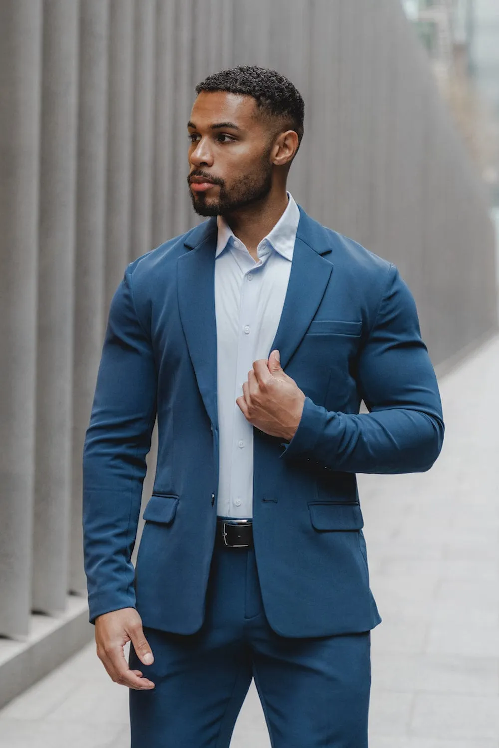 True Muscle Fit Tech Suit Jacket In Navy