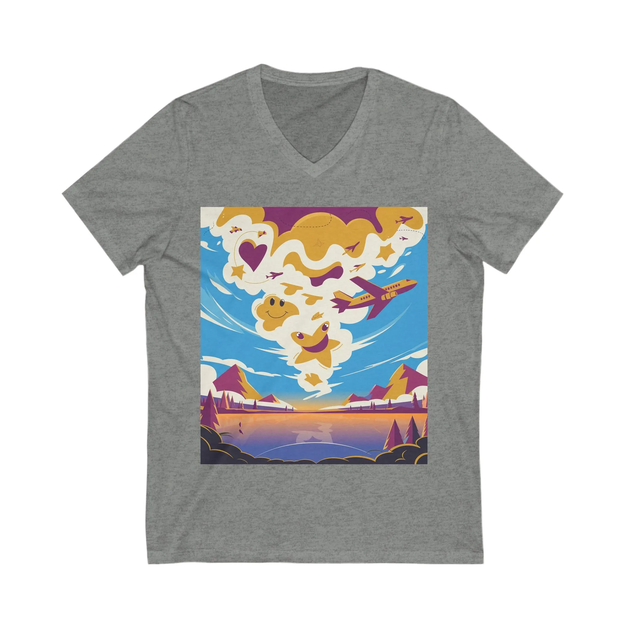Unisex Jersey Short Sleeve V-Neck Tee