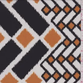White/Walnut/Harvest Mod Chevron Nylon Knit Fabric