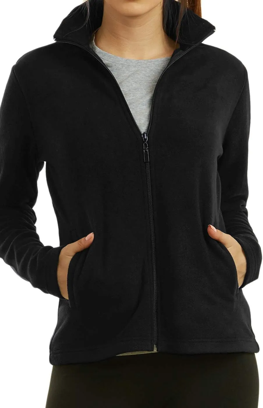Women's Polar Fleece Full Zip Up Winter Jacket
