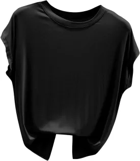 Womens Summer Athletic Vests Roune Neck Sleeveless Pullover Sproting Tank Tops Solid Color Loose Comfy Fitness Vest