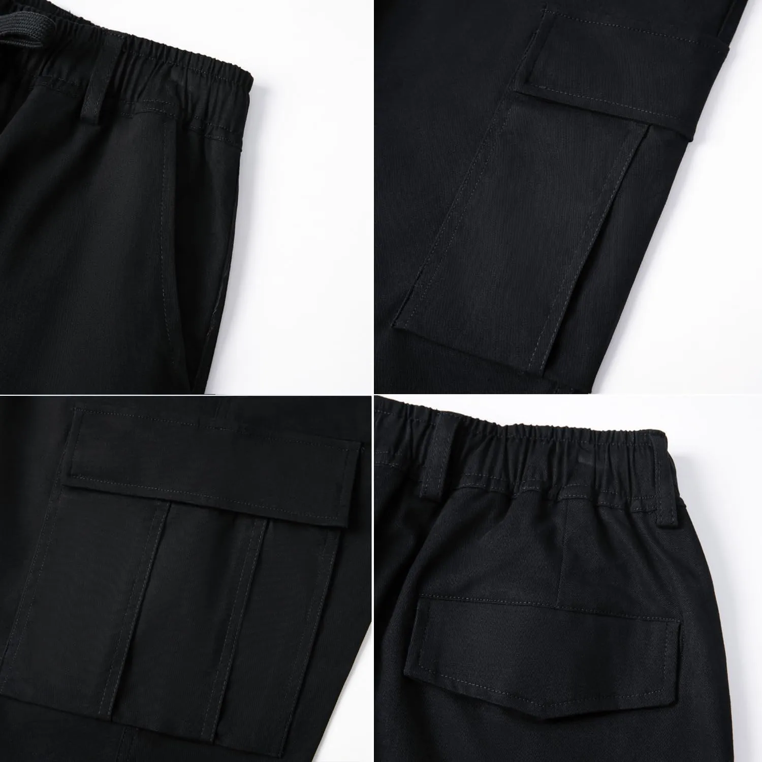 WZIKAI Mens Casual Joggers Pants Cotton Elastic Waist Drawstring Cargo Pants Fashion Athletic Outdoor Jogging Sweatpants