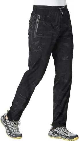 YSENTO Mens Track Pants Quick Dry Lightweight Joggers Athletic Hiking Pants Zipper Pockets