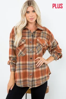 ZiA Apparel Plaid Button Down Shacket
