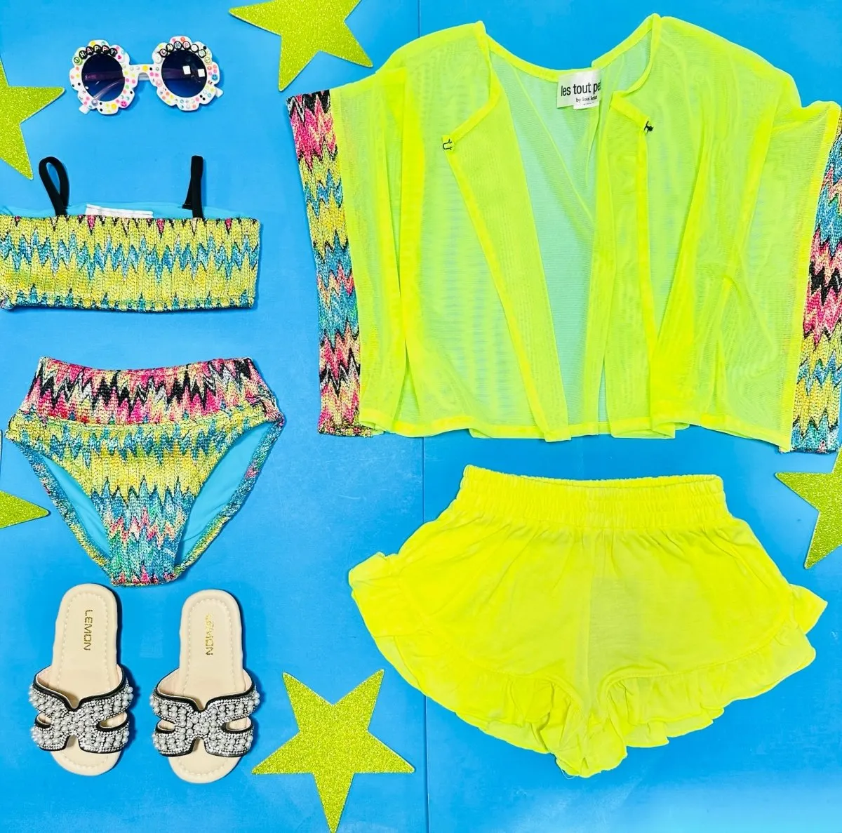 ZIG ZAG CROCHET TWO PIECE SPORTY BIKINI