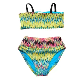 ZIG ZAG CROCHET TWO PIECE SPORTY BIKINI